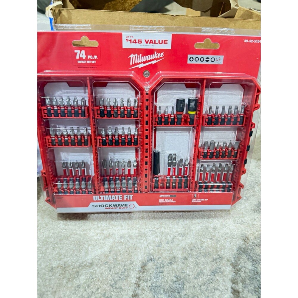 Milwaukee SHOCKWAVE Impact Duty 74pc Magnetic Torx/Phillips Bit Set 48-32-5154